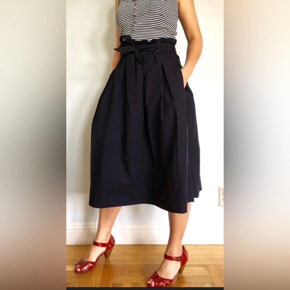 UNIQLO- Dark Green A-Line Paper Bag Style Skirt - Picture 7 of 9